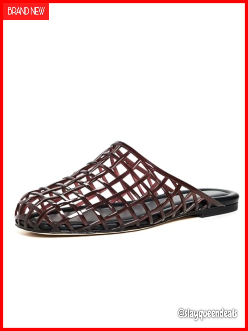 Jelly Mesh Flat Sandals Closed Toe Slip On Mules Slides